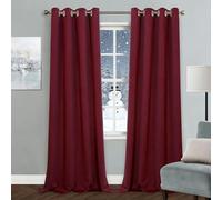 GUOJUN Rideau Occultant Thermique Isolant 80 x 190 cm Thermique Isolant Anti Froid et Chaleur Rideaux Anti UV, Bruit, Isolation Lumiere pour Chambre Salon, Vin Rouge