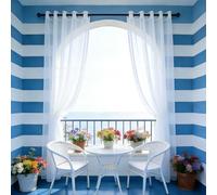 GUOJUN Rideaux Voilage 85 x 90 cm Semi-Transparent, Luxurious Doux Moderne Rideaux Transparents pour Chambre Salon Maison, Blanc