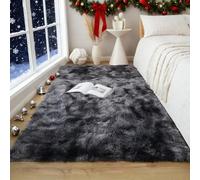 GUOJUN Tapis Chambre 200 x 330 cm Poils Longs, Lavable, Moderne Tapis Salon Poils Courts Moderne pour Chambre à Coucher, Gris Foncé