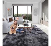 GUOJUN Tapis Salon Shaggy 100 x 290 cm Décoration Intérieure, Antidérapant Tapis Salon Chambre Chambre à Coucher, Gris Foncé