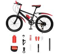 Guoked Vélo VTT pour enfant de 50,8 cm, 85 kg, 7 vitesses, rouge, pour garçons et filles, avec support pour bouilloire, pour la route et la montagne