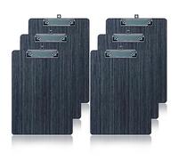 GUOKOFF 6 Pièces En Bois Porte-bloc A5 avec Pince, Clipboard A5, Porte Bloc A5 Avec Pince, Planchettes à Pince pour Papier d'écriture Memo des Dossiers, Porte Document A5 Avec Clip, Noir