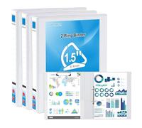 GUOKOFF Classeurs à 2 Anneaux, 3Pcs Porte Bloc A4 avec Pince, Classeurs à Anneaux en Porte Bloc, Classeur à Anneaux Personnalisable dos de 45mm, Classeur 2 Anneaux avec Pochettes