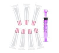 Guokoo Lot de 7 tubes de gloss à lèvres 10 ml - Contenants transparents rechargeables pour gloss à lèvres et articles de toilette de voyage