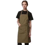 Guolamy Lot de 2 ou 1 tablier de cuisine Etanche Réglable avec poches, couleur unie, pour homme et femme(vert olive 1 pièce)