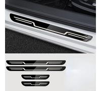 GUOLEIOO 4 pièces Voiture Inoxydable Porte Seuil Protecteur,pour Jeep Compass II 2021 Protection Contre Les Rayures du Seuil de Porte, Protège-pédale Accessoires,Black