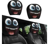 GUOLEIOO Générique Housses d'appuie-tête de Voiture Amusantes, et Souples, avec des Yeux de Dessin animé Mignons et Amusants, pour Audi A5 Sportback Coupe,C-1Pair