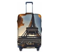 GUOLGP Belle housse de protection lavable pour valise de voyage Motif Tour Eiffel Paris Fermeture Éclair dissimulée, blanc, S