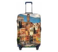 GUOLGP Belle housse de valise universelle imprimée italienne élastique lavable double face, Noir , S