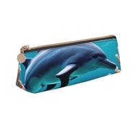 GUOLGP Belle trousse à crayons élégante avec imprimé dauphins du monde sous-marin - Grande capacité - 21 x 5,6 x 6,1 cm - Pochette triangulaire - Essentiels quotidiens