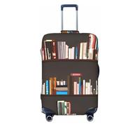 GUOLGP Bibliothèque Bibliothèque Housse de Valise Universelle Imprimée Housse Élastique Lavable Voyage Bagages Couverture avec Double Face, Noir , L