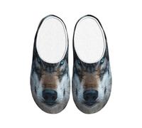 GUOLGP Blue Eyes Wolf Print Chaussons d'intérieur et d'extérieur lavables avec semelle TPR Unisexe