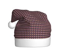 GUOLGP Bonnet de Père Noël unisexe avec microphone imprimé note de musique pour décoration de fête du Nouvel An