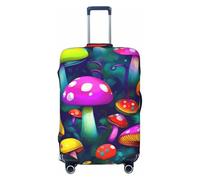 GUOLGP Bright Mushrooms Housse de valise universelle élastique lavable double face Motif champignons, Noir , XL