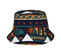 GUOLGP Chapeau cloche de protection solaire avec motif ethnique africain pour randonnée, camping, plage, aventure, noir