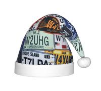 GUOLGP Chapeau de Noël imprimé plaque d'immatriculation pour enfants et adultes pour fêtes de fin d'année, Noël, Nouvel An, fête