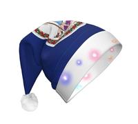 GUOLGP Chapeau de Noël lumineux imprimé drapeau de l'État de Virginie pour fêtes de fin d'année, fêtes de Noël, Nouvel An