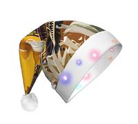 GUOLGP Chapeau de Noël lumineux imprimé Tour Eiffel de Paris pour fêtes de fin d'année, fêtes de Noël, Nouvel An