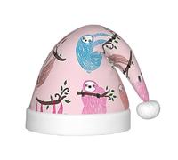 GUOLGP Chapeau d'elfe de Noël avec imprimé paresseux coquin, chapeau pour enfants, casquette de Père Noël, Halloween, vacances, Nouvel An