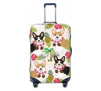 GUOLGP Corgi Housse de valise universelle avec imprimé ananas hawaïen, tropical, élastique, lavable, double face, Noir , M