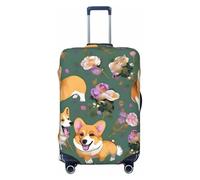 GUOLGP Corgi Housse de valise universelle élastique lavable double face Motif floral, Noir , L