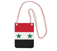 GUOLGP Drapeau de la République arabe syrienne imprimé sac à bandoulière pour téléphone portable tendance mince et léger pour voyage, course à pied, randonnée, shopping, rose, Taille unique