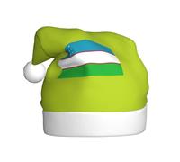 GUOLGP Drapeau de la République d'Ouzbékistan Imprimé Chapeau de Père Noël Unisexe Chapeau de Noël Chapeau de fête Couvre-chef pour la décoration des célébrations du Nouvel An