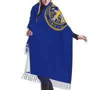 GUOLGP Écharpe châle à pompons pour femme avec imprimé drapeau du Nebraska pour l'automne et l'hiver - Accessoire de mode décontracté