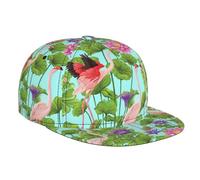 GUOLGP Flamingo Love Flowers Print Casquette de baseball respirante Chapeau de sport d'été en plein air Voyage Course Confort Mode Noir