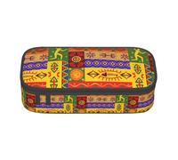 GUOLGP Grande trousse à crayons avec motifs nationaux africains - Grande capacité - Pour étude, fournitures scolaires et voyage, Noir , Taille unique