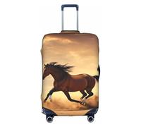 GUOLGP Housse de protection lavable avec fermeture éclair dissimulée Motif cheval et rayures, blanc, XL