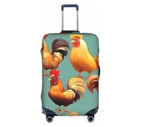 GUOLGP Housse de protection lavable avec fermeture éclair dissimulée Motif coq poules, blanc, L