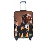 GUOLGP Housse de protection lavable avec fermeture éclair dissimulée Motif teckel Weiner, blanc, XL
