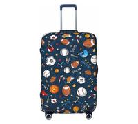 GUOLGP Housse de valise de voyage universelle avec impression de sports de baseball - Housse élastique lavable double face, Noir , L