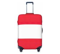 GUOLGP Housse de valise de voyage universelle avec imprimé drapeau autrichien - Housse élastique lavable double face, Noir , M