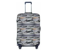 GUOLGP Housse de valise de voyage universelle élastique lavable double face Motif avions de chasse, Noir , XL