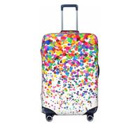 GUOLGP Housse de valise universelle à pois colorés - Housse élastique lavable double face, Noir , M