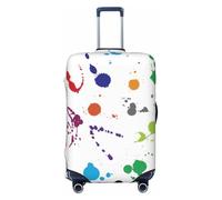 GUOLGP Housse de valise universelle avec impression abstraite, éclaboussures de peinture, élastique, lavable, double face, Noir , L