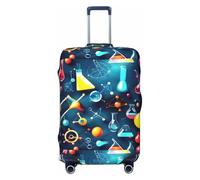 GUOLGP Housse de valise universelle avec impression scientifique abstraite, chimie, élastique, lavable, double face, Noir , M