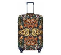 GUOLGP Housse de valise universelle avec imprimé crânes colorés en sucre - Housse élastique lavable double face, Noir , S