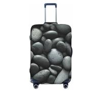 GUOLGP Housse de valise universelle avec imprimé de galets noirs, élastique, lavable, double face, Noir , M