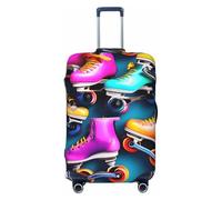 GUOLGP Housse de valise universelle avec imprimé de patins à roulettes colorés - Housse élastique lavable double face, Noir , M