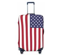 GUOLGP Housse de valise universelle avec imprimé drapeau américain - Housse élastique lavable double face, Noir , M