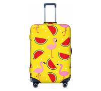 GUOLGP Housse de valise universelle avec imprimé flamant rose et pastèque - Housse élastique lavable double face, Noir , M