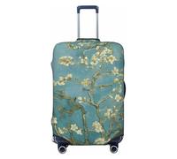GUOLGP Housse de valise universelle avec imprimé fleurs d'amandier - Housse élastique lavable double face, Noir , XL