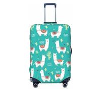 GUOLGP Housse de valise universelle avec imprimé lama et cactus - Housse élastique lavable double face pour voyage, Noir , M