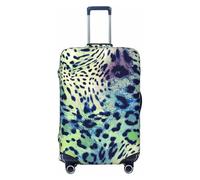 GUOLGP Housse de valise universelle avec imprimé léopard vert - Housse élastique lavable double face, Noir , XL