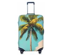 GUOLGP Housse de valise universelle avec imprimé palmier - Housse élastique lavable double face, Noir , XL