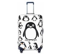 GUOLGP Housse de valise universelle avec imprimé pingouin mignon - Housse élastique lavable double face, Noir , L