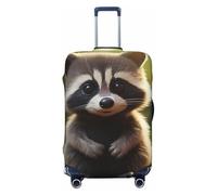 GUOLGP Housse de valise universelle avec imprimé raton laveur mignon - Housse élastique lavable double face, Noir , M